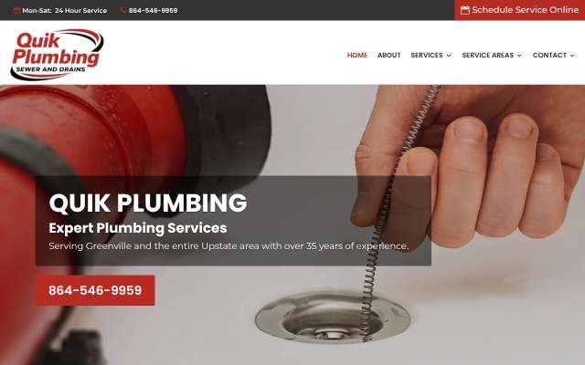 Quik Plumbing Sewer & Drain's page as the assistant saw it