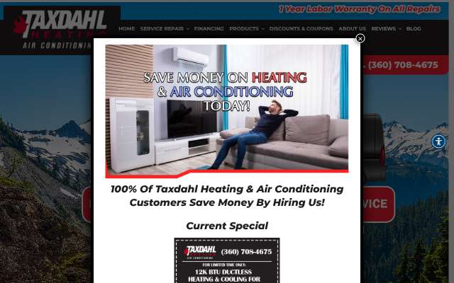 Tax Dahl Heating & Air Conditioning's page as the assistant saw it