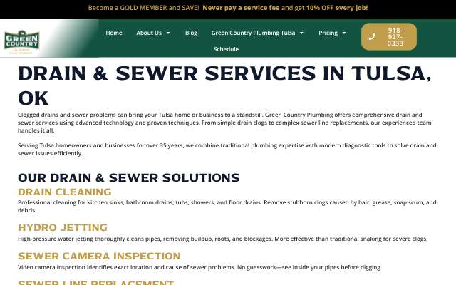 Page cited for Green Country Plumbing