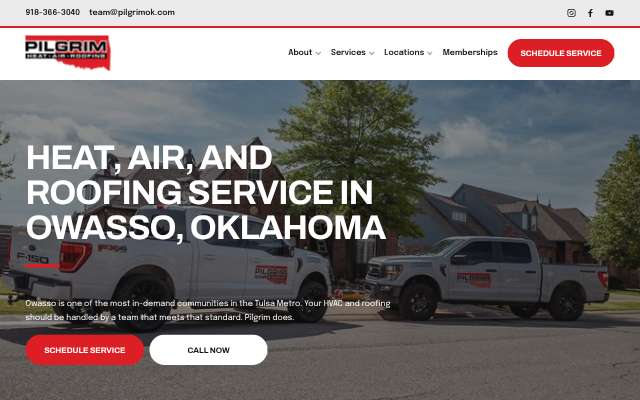 Page cited for Pilgrim Heat & Air