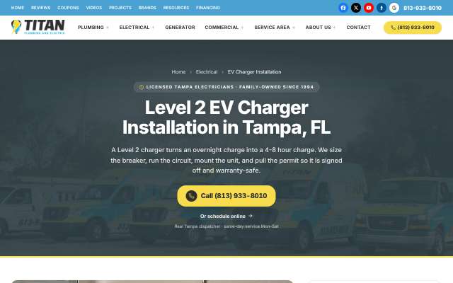 Titan Plumbing & Electric's page as the assistant saw it