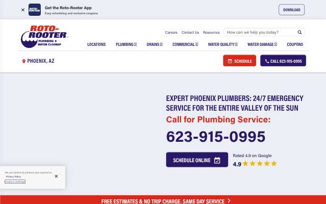 Page cited for Roto-Rooter Plumbing & Water Cleanup (Phoenix)