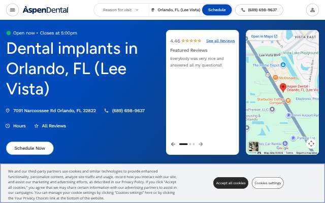 Aspen Dental (Orlando: Lee Vista and SODO)'s page as the assistant saw it