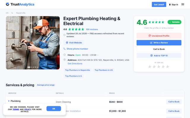 Page cited for Expert Plumbing Heating & Electrical