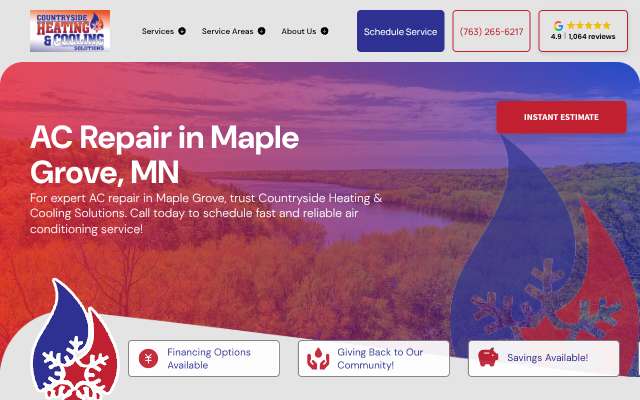 Countryside Heating and Cooling Solutions's page as the assistant saw it