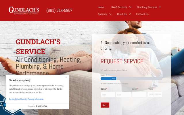 Gundlach's Service's page as the assistant saw it