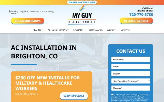 My Guy Heating and Air's page as the assistant saw it
