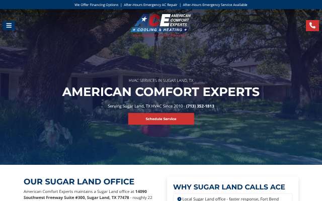 American Comfort Experts's page as the assistant saw it