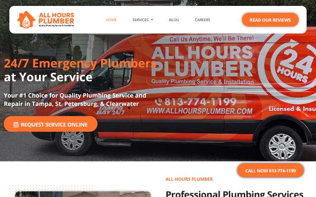 All Hours Plumber (Tampa)'s page as the assistant saw it