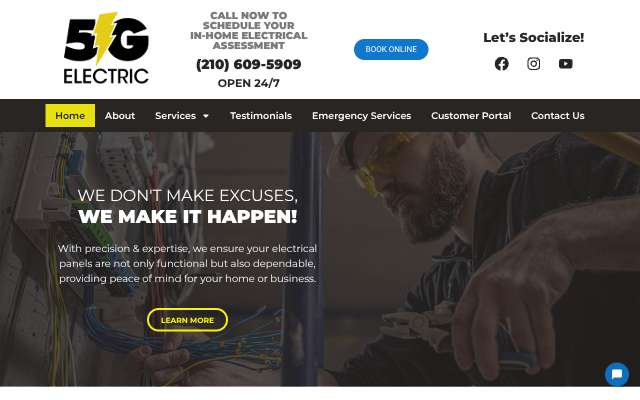 5G Electric's page as the assistant saw it
