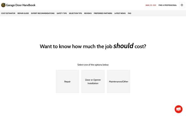 Master Garage Door Company's page as the assistant saw it