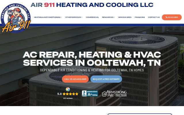 Air 911 Heating & Cooling's page as the assistant saw it