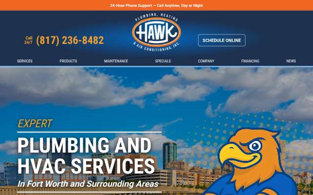 Page cited for Hawk Plumbing Heating & Air Conditioning