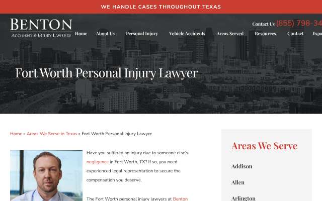 Benton Accident & Injury Lawyers's page as the assistant saw it