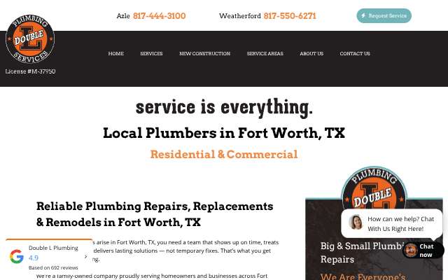 Double L Plumbing's page as the assistant saw it