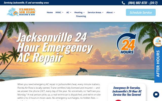 Florida Air Flow's page as the assistant saw it
