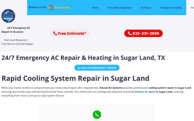 Glacial Air Systems's page as the assistant saw it