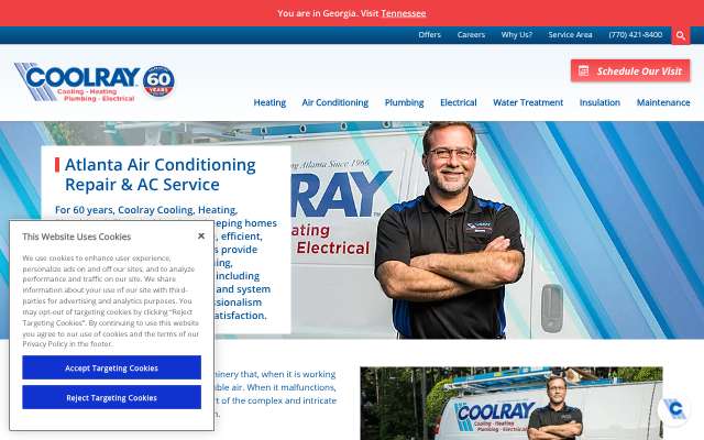 Coolray Heating & Air Conditioning's page as the assistant saw it