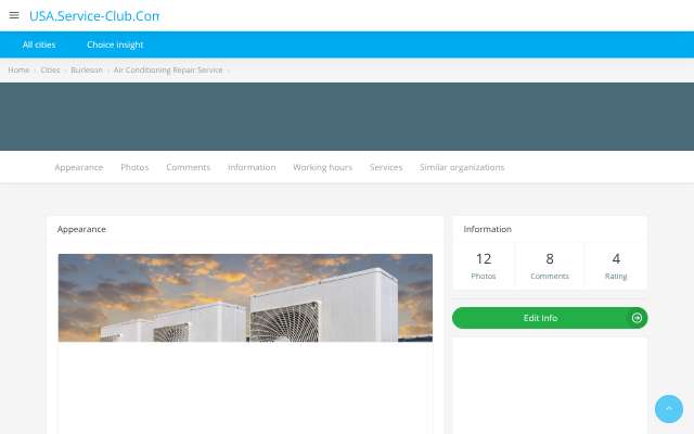 Artech Heating & Air Conditioning's page as the assistant saw it