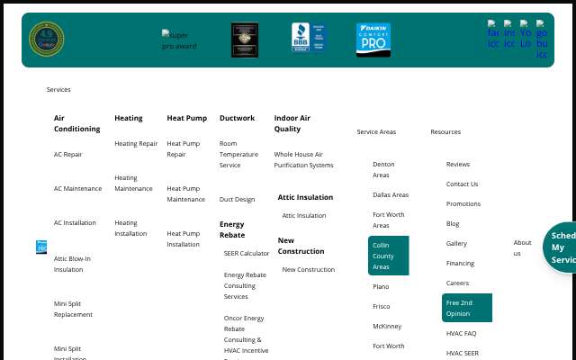 GreenTech DFW's page as the assistant saw it