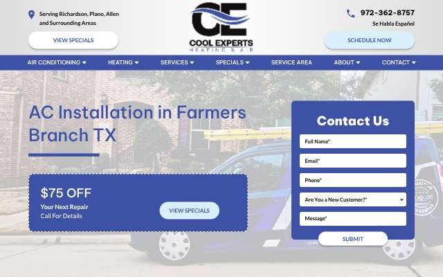 Cool Experts AC's page as the assistant saw it