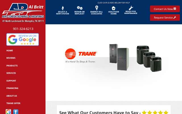 Al Britt Air Conditioning & Heating Company, Inc.'s page as the assistant saw it
