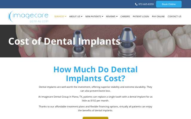 Imagecare Dental Group's page as the assistant saw it