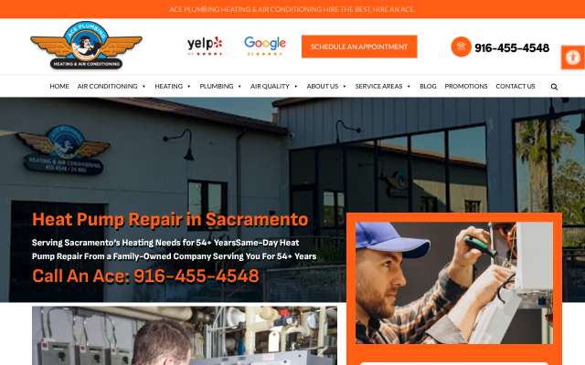 Page cited for Ace Plumbing