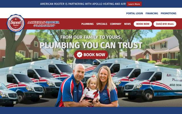 American Rooter Plumbing's page as the assistant saw it