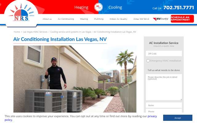 Nevada Residential Services (NRS)'s page as the assistant saw it