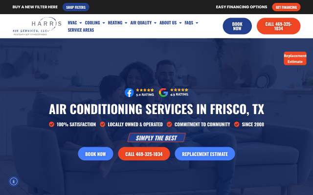 Harris Air Services's page as the assistant saw it
