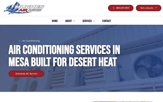 Hughes Air Conditioning & Heating's page as the assistant saw it