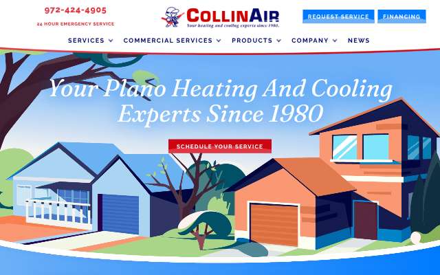 Collin Air Conditioning's page as the assistant saw it