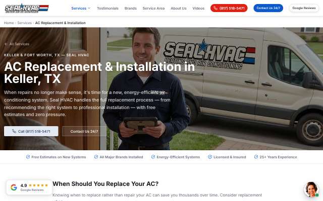 Seal HVAC's page as the assistant saw it