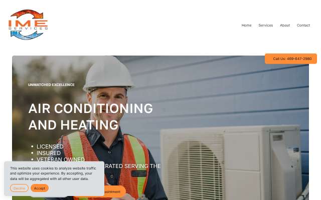 Integrated Mechanical and Electric Services's page as the assistant saw it
