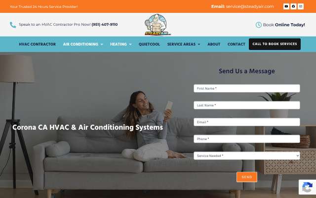 Steady Air's page as the assistant saw it