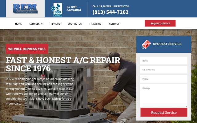 REM Air Conditioning of Tampa's page as the assistant saw it