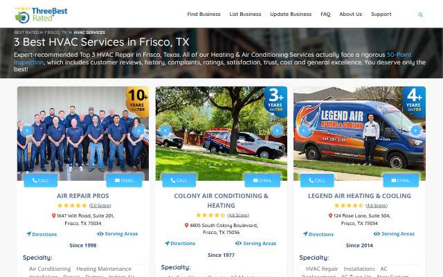 Air Repair Pros's page as the assistant saw it