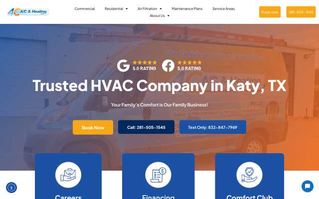 4C AC and Heating's page as the assistant saw it