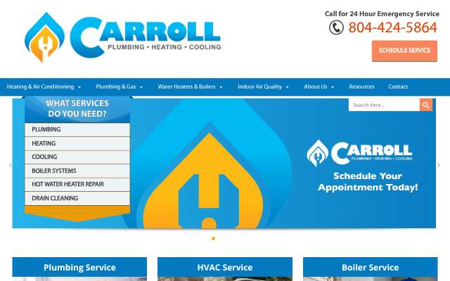 Page cited for Carroll Plumbing & Heating