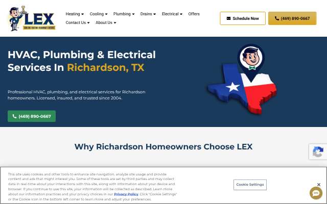 LEX Air Conditioning's page as the assistant saw it