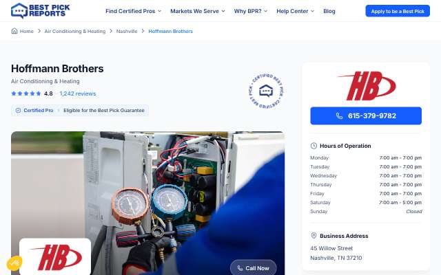 Hoffmann Brothers (Nashville; serves Brentwood)'s page as the assistant saw it