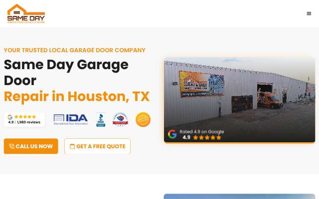 Same Day Garage Door Service & Repair's page as the assistant saw it