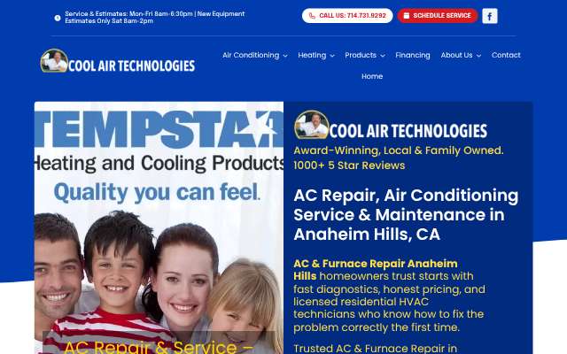 Cool Air Technologies's page as the assistant saw it