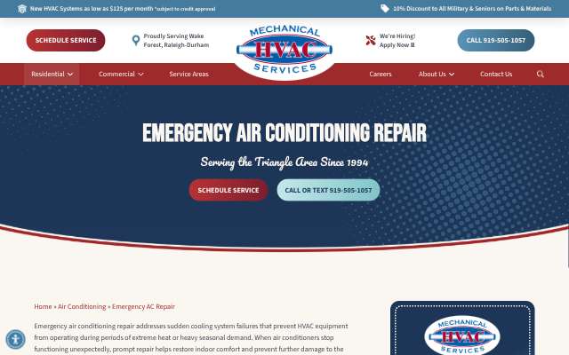 Page cited for Mechanical HVAC Services