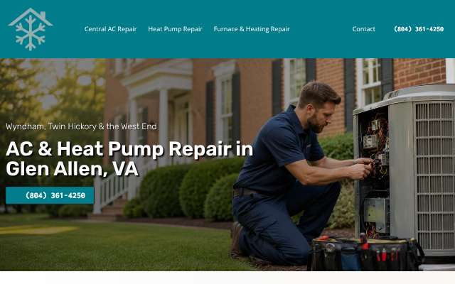 Richmond AC Repair's page as the assistant saw it