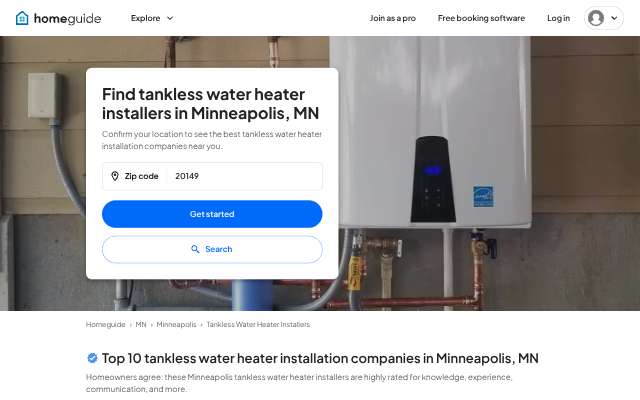Noble Plumbing LLC's page as the assistant saw it