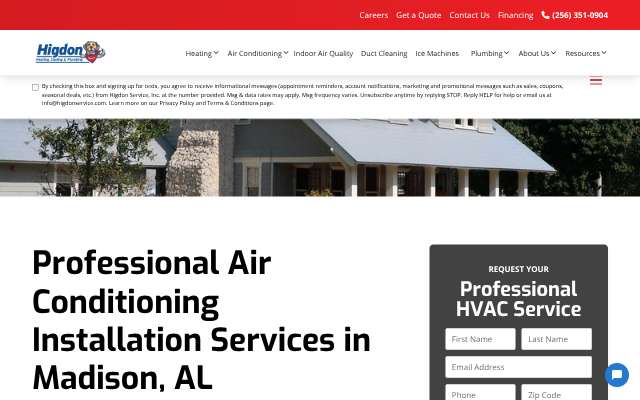Higdon Service's page as the assistant saw it