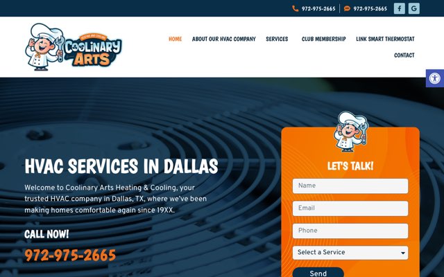 Coolinary Arts Heating & Cooling's page as the assistant saw it