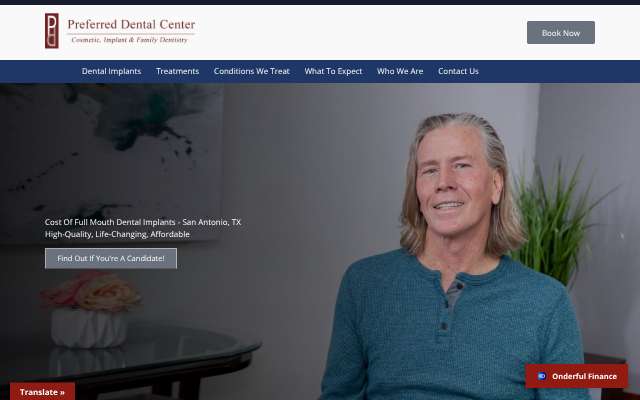 Preferred Dental Center's page as the assistant saw it